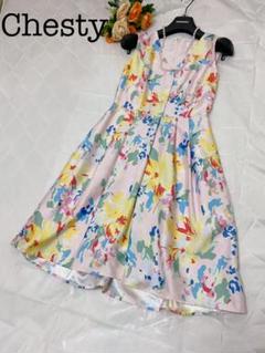 最新情報 新品未使用 チェスティ 小鳥花柄ワンピース 半額品