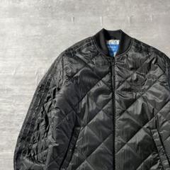 【キルティングジャケット、刺繍ロゴ】adidasストリート古着アウター３本線