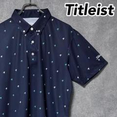 Titleist タイトリスト 総柄 ボタンダウン 半袖 ポロシャツ ウェア