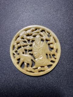 中国 古玩 細密彫刻 透かし彫り 寿山石 置物 古美術品 骨董品 石