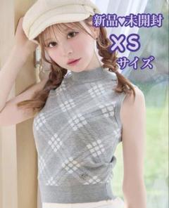 【タグあり・新品未使用】ミシェルマカロン チェックノースリーブニット タグあり・新品未使用】ミシェルマカロン チェックノースリーブ