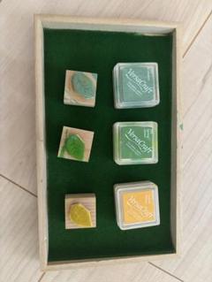 葉っぱスタンプとインクセット