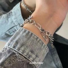 【数量限定】ブレスレット シルバー チェーン ユニセックス 個性的