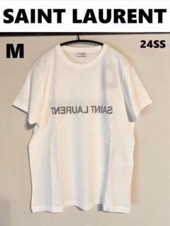 【新品】SAINT LAURENT サンローラン リバース ロゴＴシャツ 白 M