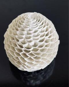 山元規子　オブジェ　陶ー卵殻ー　　（L）見立て　茶室飾　茶道　インテリア　アート 山元規子 オブジェ 陶ー卵殻ー（S）見立て 茶室飾 茶道