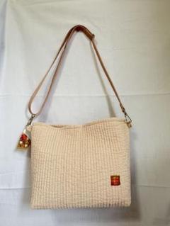 ヌビ ポシェット サコシュ ダーニング刺繍 ハンドメイド ベビーピンク ②