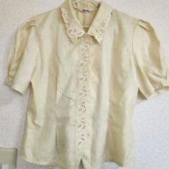 【美品】レース襟 半袖シャツ イエロー　即購入可能
