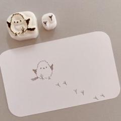 消しゴムはんこ　シマエナガちゃんと足跡はんこセットのサムネイル