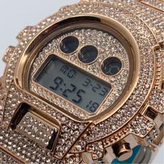 Iced-Out Watch デジタル ローズゴールド x CZ