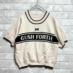 グレイル GRL ロゴ入り 半袖 ニット F 美品 リボン 刺繍 モノトーン