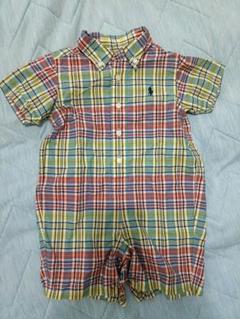 Ralph Lauren チェック柄ロンパース　80