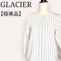 ★【美品】グラシア　ストライプブラウス　透けにくい中厚手　ビジネス　仕事着