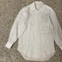 美品✨Barba バルバ ホワイト チェック リネンシャツ 39