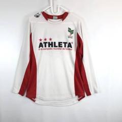 ATHLETA アスレタ 長袖プラクティスシャツ ホワイト レッド Mサイズ
