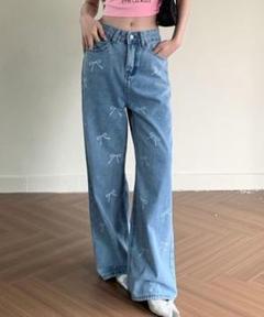 Jasmine 完売　リボン柄デニム　サイズSのサムネイル