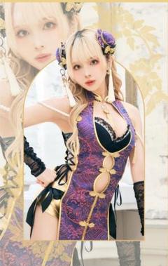 Marymoon サイドスリットセクシーチャイナ マリームーン紫