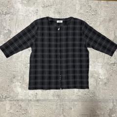 Calica トップス 5部袖 チェック柄 LLサイズ 大人 フルジップ 古着 Calica トップス 5部袖 チェック柄 LLサイズ 大人 フルジップ