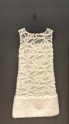 タエアシダ ホワイト ノースリーブ Aラインワンピース サイズ9