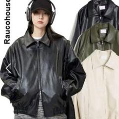 Raucohouse ブラックレザージャケット ユニセックス - メルカリ