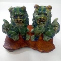 青緑色 陶器 獅子像 伝統的装飾品 青緑色 陶器 獅子像 伝統的装飾品 Amazon.co.jp: くば笠屋
