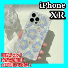 iPhone XRケース　カバー　花柄　耐衝撃　うねうね　お洒落　韓国　大人気