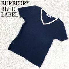 BURBERRY BLUE LABEL 半袖ニット ネイビー M B605 - メルカリ