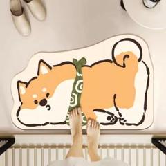 珪藻土新作柴犬柄バスマットお風呂 玄関 トイレ抗菌 #s004おしゃれ北欧風