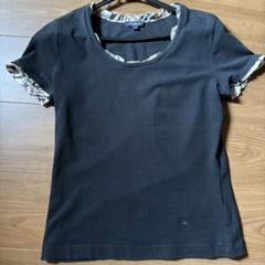 レア 美品 大きいサイズ バーバリー フリルTシャツ カットソー 半袖 黒 GOLDJAPAN 大きいサイズ レディース トップス Tシャツ