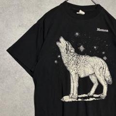 vintage 90's プリント　Tシャツ USA製 XL 古着 ウルフ　狼