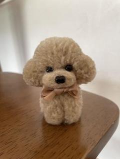 [お迎え決まりました]　　　　トイプードル♡ミニ❤️ハンドメイド❤️羊毛フェルト お手手のカットはもう少し植毛が 進んでからにします