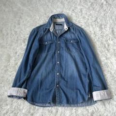 【BURBERRY】バーバリーロンドン デニムシャツ サイズ46 ブラック BURBERRY 中古 バーバリーロンドン LONDON 長袖 シャツ チェック