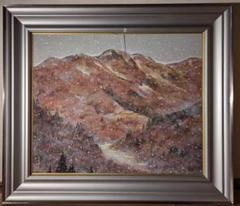 【真作】絵画　中島虎威　日本画12号　五箇山春雪　共シール　箱・黄袋入　V70 真作】絵画 中島虎威 日本画12号 五箇山春雪 共シール 箱・黄袋