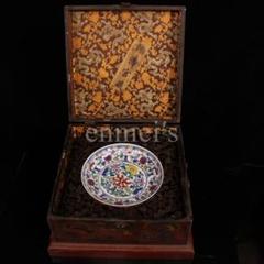 珍藏収清代宮廷 乾清宮蔵 極上品 斗彩磁碗 多色花柄 陶磁器 ボウル 老漆器箱付 珍藏収清代宮廷 乾清宮蔵 極上品 斗彩磁碗 多色花柄 陶磁器