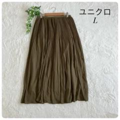UNIQLO✨ユニクロ（L）シフォンスカート プリーツスカート オリーブ
