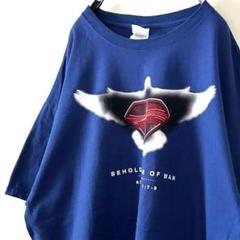 ギルダン BEHOLD サン オブ マン TシャツXLブルー青ネイビー紺色 古着