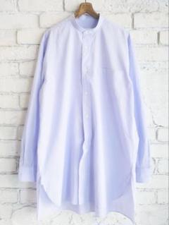 希少 美品 23ss コモリ バンドカラーシャツ SAX comoli サイズ2 COMOLI バンドカラーシャツ SAX STRIPE | 大阪心斎橋のメンズ