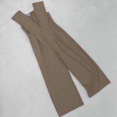 another S オールインワン サロペット ベージュ ワイドパンツ オシャレ