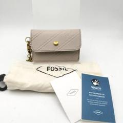 フォッシル　コインケース　小銭入れ　リップケース　財布　グレー