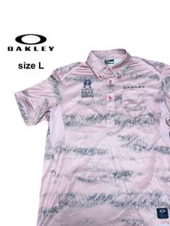 ★OAKLEY★半袖★ポロシャツ★ゴルフウェア★総柄★ボタンダウン★L★ピンク系のサムネイル