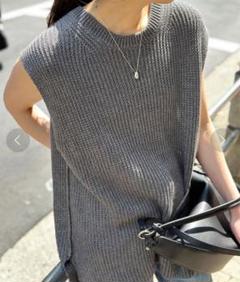 AP STUDIO darkbrownmix linen ノースリーブknitのサムネイル