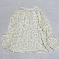 ロペピクニック◇フラワープリントブラウス バックリボン シフォン シャツ 38