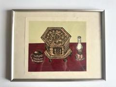 時計とコップ 川上澄生 額装 木版画 堀田時計店 1971年 時計とコップ 川上澄生 額装 木版画 堀田時計店 1971年 - メルカリ