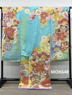 ブランド振袖 仮絵羽 舞台衣装 金駒 金彩 紋意匠 正絹 未仕立て品 八掛付き