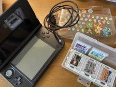 <初期化済み> Nintendo 3DS LL ブラック　カセット5本付き