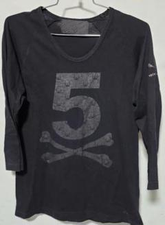 ロエン　Roen 左袖スワロフスキースカル　七分袖Tシャツ　48　L