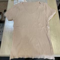 ONLISA ベージュ Vネック 半袖 Tシャツ