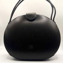 ① LOEWE ロエベ ハンドバッグ 丸型 アナグラム カーフレザー ブラック