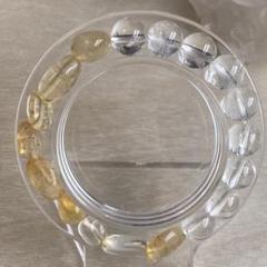 シトリン×水晶 デザインブレスレット 天然石 パワーストーン