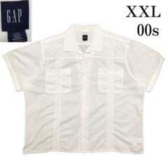 00s オールドギャップ 半袖キューバシャツ オックスフォード 古着 XXL 白 00s オールドギャップ 半袖キューバシャツ オックスフォード
