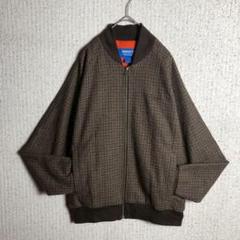 adidasブルゾン　トラックジャケット　千鳥格子　ウール　SST ブラウン　M